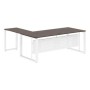Энио ECT 2019M R (дуб денвер темный/белый) Стол с боковой приставкой, правый 