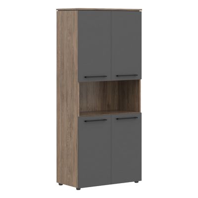 Энио MHC 85.4 (кария пальмира/антрацит) Шкаф с 2-мя комплектами глухих малых дверей 