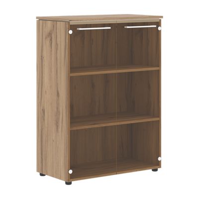 Энио MMC 85.2 (кария пальмира/белый) Шкаф со стеклянными дверьми 