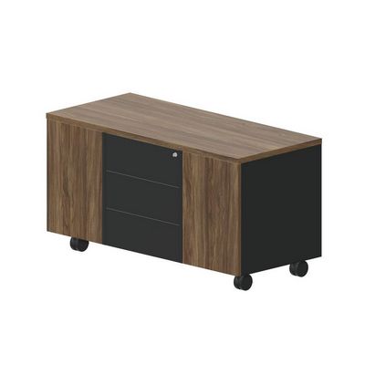 Faber FAU1253B WNAN (Орех/Антрацит) Тумба мобильная сервисная, 3 секции, без ручек