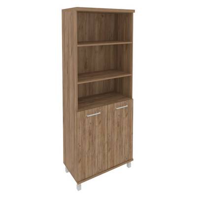 First KST-1.1 (Дуб табак) Шкаф высокий широкий (2 низкие двери ЛДСП)