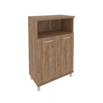 First KST-2.1 (Дуб табак) Шкаф средний широкий (2 низкие двери ЛДСП)