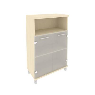 First KST-2.2 (Клен) Шкаф средний широкий (2 низкие двери стекло)