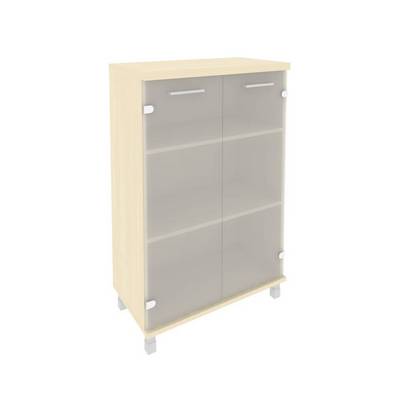 First KST-2.4 (Клен) Шкаф средний широкий (2 средние двери стекло)