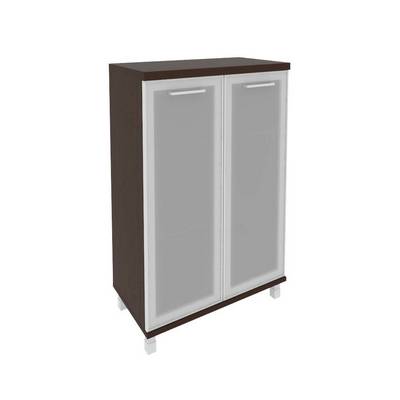 First KST-2.4R (Венге) Шкаф средний широкий (2 средние двери стекло в раме)