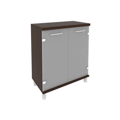 First KST-3.2 (Венге) Шкаф низкий широкий (2 низкие двери стекло)