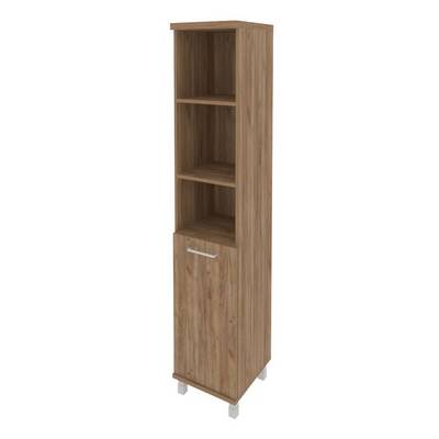 First KSU-1.1(R) (Дуб табак) Шкаф высокий узкий правый (1 низкая дверь ЛДСП)