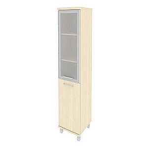 KSU-1.2R(R) (Клен) Шкаф высокий узкий правый (1 низкая дверь ЛДСП, 1 средняя дверь стекло в раме)
