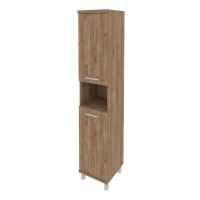First KSU-1.5(R) (Дуб табак) Шкаф высокий узкий правый (2 низкие двери ЛДСП)