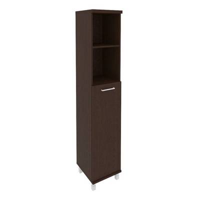 First KSU-1.6(L) (Венге) Шкаф высокий узкий левый (1 средняя дверь ЛДСП)