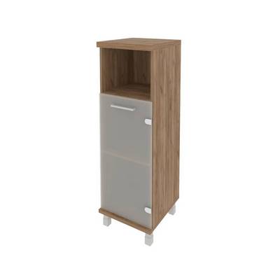 First KSU-2.2(R) (Дуб табак) Шкаф средний узкий правый (1 низкая дверь стекло)