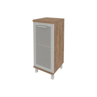 First KSU-3.2R(R) (Дуб табак) Шкаф низкий узкий правый (1 низкая дверь стекло в раме)