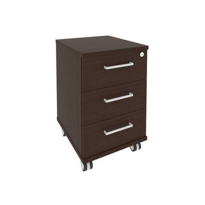 First KTM-1 (Венге) Тумба мобильная (3 ящика, центральный замок)