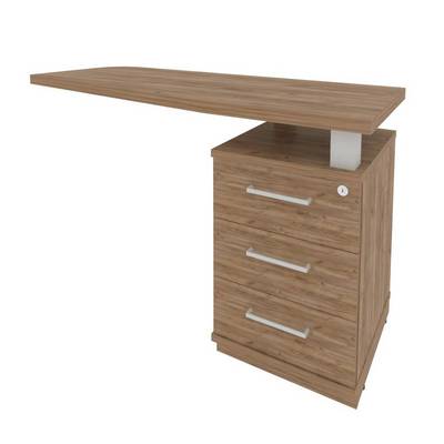 First KTP-2 (R) (Дуб табак) Тумба приставная с топом для криволинейного стола левая