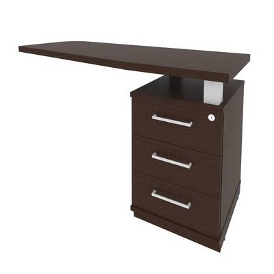 First KTP-2 (R) (Венге) Тумба приставная с топом для криволинейного стола левая