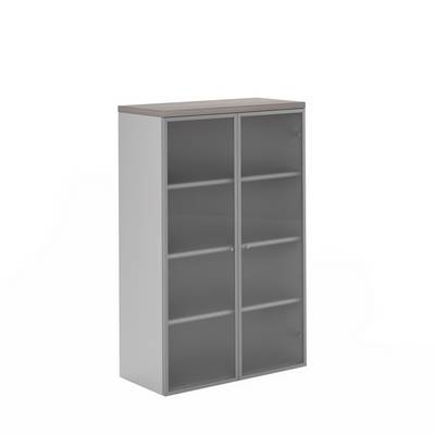 Flash FLS323 (Лиственница) Шкаф средний, с алюм
стеклянными дверями