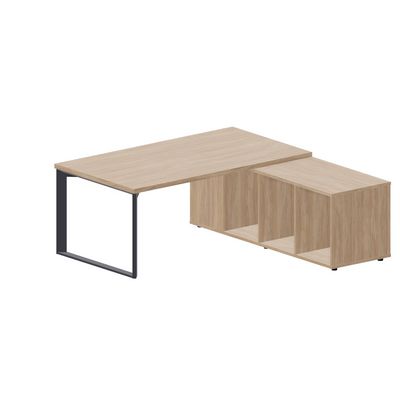 Fortum FT180TSD OWOWOWAN (Светлый дуб/Антрацит) Стол на опорной сервисной тумбе, правый