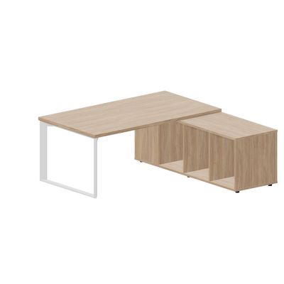 Fortum FT180TSD OWOWOWBL (Светлый дуб/Белый) Стол на опорной сервисной тумбе, правый