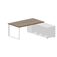 Fortum FT180TSD WNBLBLBL (Орех/Белый) Стол на опорной сервисной тумбе, правый