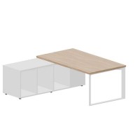 Fortum FT180TSG OWBLBLBL (Светлый дуб/Белый) Стол на опорной сервисной тумбе, левый