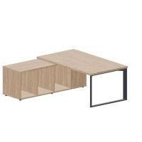 Fortum FT180TSG OWOWOWAN (Светлый дуб/Антрацит) Стол на опорной сервисной тумбе, левый