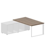 Fortum FT180TSG WNBLBLBL (Орех/Белый) Стол на опорной сервисной тумбе, левый