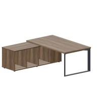 Fortum FT180TSG WNWNWNAN (Орех/Антрацит) Стол на опорной сервисной тумбе, левый