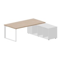Fortum FT200TSD OWBLBLBL (Светлый дуб/Белый) Стол на опорной сервисной тумбе, правый