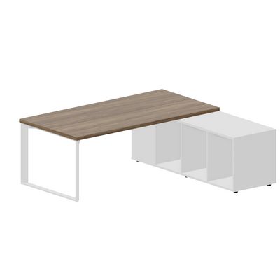 Fortum FT200TSD WNBLBLBL (Орех/Белый) Стол на опорной сервисной тумбе, правый