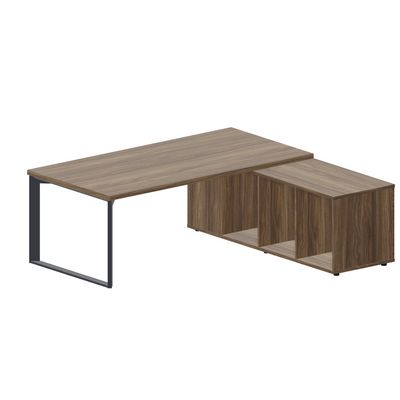 Fortum FT200TSD WNWNWNAN (Орех/Антрацит) Стол на опорной сервисной тумбе, правый