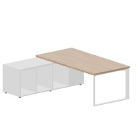 Fortum FT200TSG OWBLBLBL (Светлый дуб/Белый) Стол на опорной сервисной тумбе, левый
