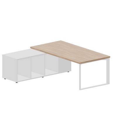 Fortum FT200TSG OWBLBLBL (Светлый дуб/Белый) Стол на опорной сервисной тумбе, левый
