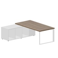 Fortum FT200TSG WNBLBLBL (Орех/Белый) Стол на опорной сервисной тумбе, левый