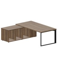 Fortum FT200TSG WNWNWNAN (Орех/Антрацит) Стол на опорной сервисной тумбе, левый