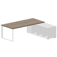 Fortum FT220TSD WNBLBLBL (Орех/Белый) Стол на опорной сервисной тумбе, правый