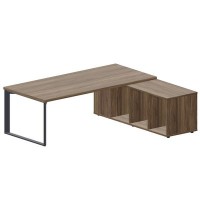 Fortum FT220TSD WNWNWNAN (Орех/Антрацит) Стол на опорной сервисной тумбе, правый