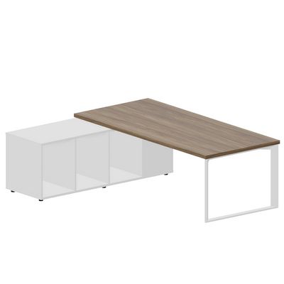 Fortum FT220TSG WNBLBLBL (Орех/Белый) Стол на опорной сервисной тумбе, левый