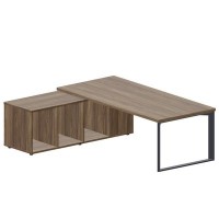 Fortum FT220TSG WNWNWNAN (Орех/Антрацит) Стол на опорной сервисной тумбе, левый