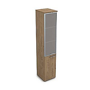 9НП.005.19Л (Teakwood) Пенал высокий со стеклом, левый