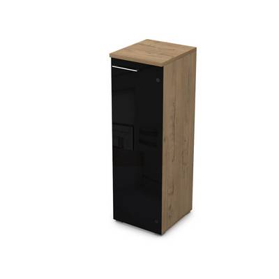 Gloss Line 9НП.017.7Л (Teakwood) Пенал средний со стеклом, левый