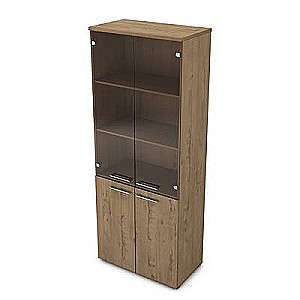 9НШ.005.12 (Teakwood) Шкаф высокий со стеклом