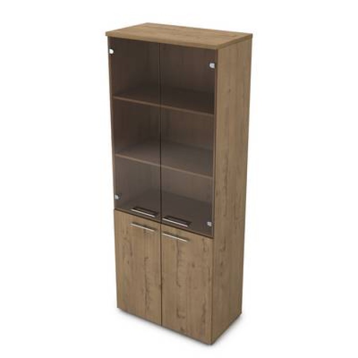 9НШ.005.12 (Teakwood) Шкаф высокий со стеклом