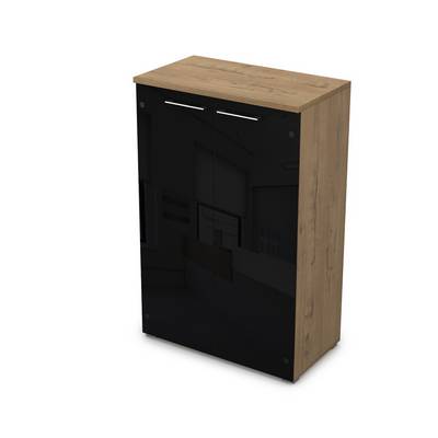 Gloss Line 9НШ.017.7 (Teakwood) Шкаф средний со стеклом