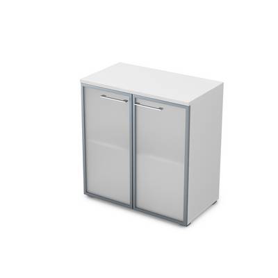 Gloss Line 9НШ.023.3 (Белый премиум) Шкаф низкий со стеклом