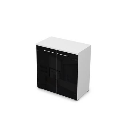 Gloss Line 9НШ.023.4 (Белый премиум) Шкаф низкий со стеклом