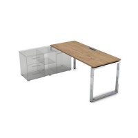 Gloss Line НСТЛ-О.974 (Teakwood) Стол рабочий, прямолинейный три опоры, левый