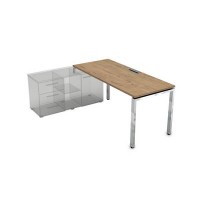 Gloss Line НСТЛ-П.974 (Teakwood) Стол рабочий, прямолинейный три опоры, левый