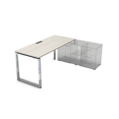 Gloss Line НСТП-О.974 (Ivory) Стол рабочий, прямолинейный три опоры, правый