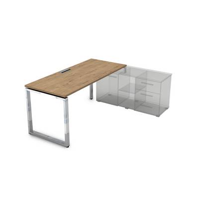 Gloss Line НСТП-О.984 (Teakwood) Стол рабочий, прямолинейный три опоры, правый