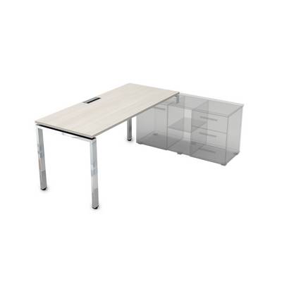 Gloss Line НСТП-П.989 (Ivory) Стол рабочий, прямолинейный три опоры, правый